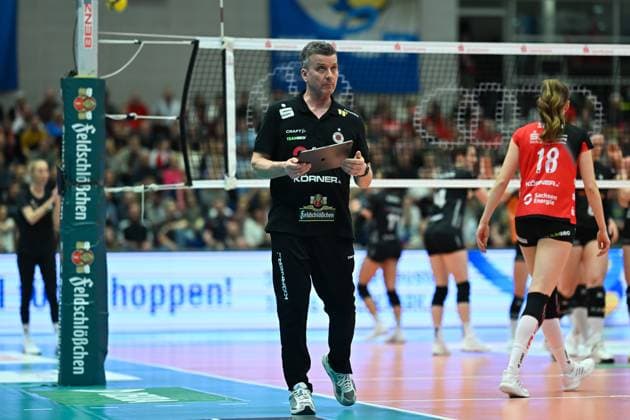 Alexander Waibl Head Coach Dresdner SC Dresdner SC vs Ladies in Black Aachen, 1 Volleyball Bundesliga Women, Season 2024 2025, 08 03 2025 Dresdner SC vs Ladies in Black Aachen, 1 Volleyball Bundesliga Women, Season 2024 2025, 08 03 2025 Dresden Copyright: xEibner-Pressefoto xHoepnerx EP_PHR