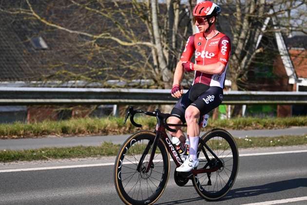 Grand Prix Jean-Pierre Monsere 2025 cycling race ROESELARE, BELGIUM - MARCH 09 : Menten Milan (BEL) of Lotto during the Men Elite UCI 1.1 Europe Tour 13th Lotto Begium Cup Grand Prix Jean-Pierre Monsere cycling race of 201,6 kms with start in Ichtegem and finish in Roeselare on March 09, 2025 in Roeselare, Belgium, 09 03 2025 ( Motordriver Guy De Vuyst & Roeselare Belgium  Copyright: xTomasxSiskx