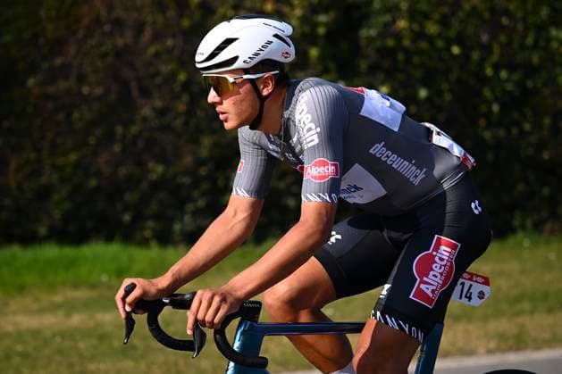 Grand Prix Jean-Pierre Monsere 2025 cycling race ROESELARE, BELGIUM - MARCH 09 : Sentjens Sente (BEL) of Alpecin - Deceuninck during the Men Elite UCI 1.1 Europe Tour 13th Lotto Begium Cup Grand Prix Jean-Pierre Monsere cycling race of 201,6 kms with start in Ichtegem and finish in Roeselare on March 09, 2025 in Roeselare, Belgium, 09 03 2025 ( Motordriver Guy De Vuyst & Roeselare Belgium  Copyright: xTomasxSiskx