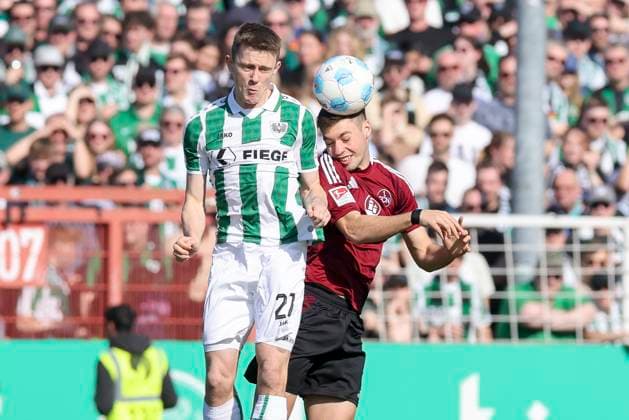 Jano Ter Horst SC Preussen Muenster and Stefanos Tzimas 1 FC Nuernberg battle for the ball, 2 Bundesliga, Preußen Münster vs 1 FC Nürnberg, Preußenstadion, March 09, 2025 in Münster, Germany Photo by Marco Steinbrenner DeFodi Images Jano Ter Horst SC Preussen Muenster and Stefanos Tzimas 1 FC Nuernberg battle for the ball, 2 Bundesliga, Preußen Münster vs 1 FC Nürnberg, Preußenstadion, March 9, 2025 in Münster, Germany Photo by Marco Steinbrenner DeFodi Images DFB DFL REGULATIONS PROHIBIT ANY USE OF PHOTOGRAPHS AS IMAGE SEQUENCES AND OR QUASI VIDEO