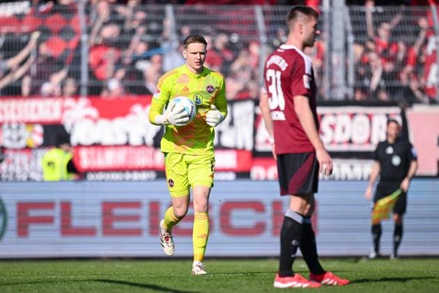 09 03 2025, Soccer, 2 Bundesliga, 25 Matchday Season 2024 2025, Preußen Münster 1 FC Nürnberg, Goalkeeper Jan Marc Reichert 1 FC Nürnberg xRHR PHOTO TKx Copyright: RHR-FOTOx RHR-FOTO TK