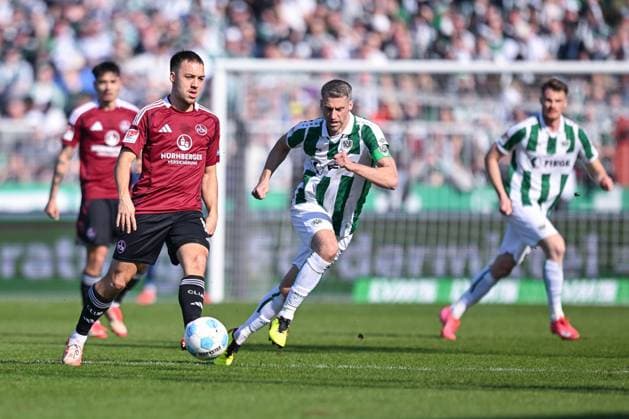09 03 2025, Soccer, 2 Bundesliga, 25 Matchday Season 2024 2025, Preußen Münster 1 FC Nürnberg, Julian Justvan 1 FC Nürnberg , xRHR PHOTO TKx Copyright: RHR-FOTOx RHR-FOTO TK