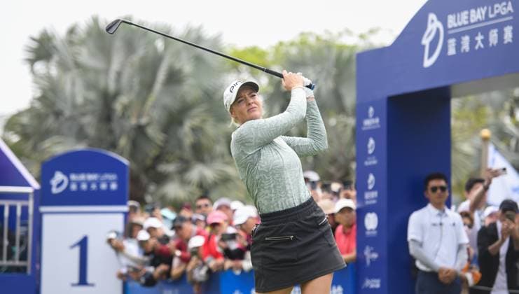 (250309) -- LINGSHUI, March 9, 2025 -- Cassie Porter of Australia plays a shot during the fourth round of the Blue Bay LPGA, Golf Damen golf tournament in Lingshui, south China s Hainan Province, March 9, 2025. ) (SP)CHINA-HAINAN-LINGSHUI-GOLF-BLUE BAY LPGA (CN) YangxGuanyu 