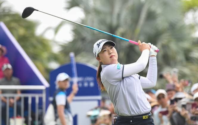 (250309) -- LINGSHUI, March 9, 2025 -- Takeda Rio of Japan plays a shot during the fourth round of the Blue Bay LPGA, Golf Damen golf tournament in Lingshui, south China s Hainan Province, March 9, 2025. ) (SP)CHINA-HAINAN-LINGSHUI-GOLF-BLUE BAY LPGA (CN) YangxGuanyu 