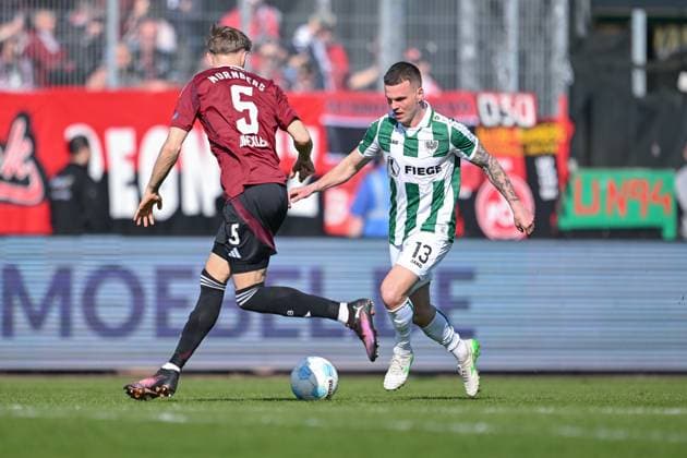 09 03 2025, Soccer, 2 Bundesliga, 25 Matchday Season 2024 2025, Preußen Münster 1 FC Nürnberg, Tim Drexler 1 FC Nürnberg , Florian Pick SC Preussen Münster xRHR PHOTO TKx Copyright: RHR-FOTOx RHR-FOTO TK