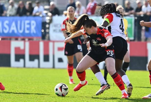 09 03 2025 Soccer Season 2024 2025 2 Women Soccer Bundesliga 17 Matchday 1 FC Nürnberg FCN Club Clubfrauen Eintracht Frankfurt II Sportfoto Zink xwoxzix Jacqueline Baumgärtel 20, 1 FC Nürnberg FCN Emily Wallrabenstein 4, Eintracht Frankfurt II