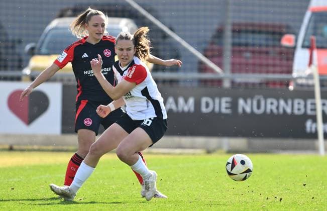 09 03 2025 Soccer Season 2024 2025 2 Women Soccer Bundesliga 17 Matchday 1 FC Nürnberg FCN Club Clubfrauen Eintracht Frankfurt II Sportfoto Zink xwoxzix Alina Mailbeck 6, 1 FC Nürnberg FCN Carlotta Schwörer 16, Eintracht Frankfurt II