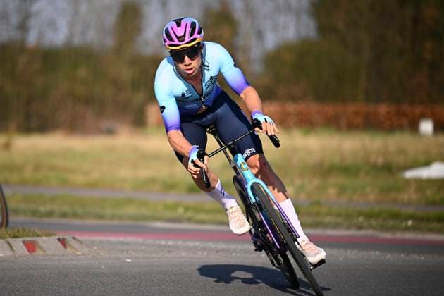 Grand Prix Jean-Pierre Monsere 2025 cycling race ROESELARE, BELGIUM - MARCH 09 : rider of Unibet Tietema Rockets during the Men Elite UCI 1.1 Europe Tour 13th Lotto Begium Cup Grand Prix Jean-Pierre Monsere cycling race of 201,6 kms with start in Ichtegem and finish in Roeselare on March 09, 2025 in Roeselare, Belgium, 09 03 2025 ( Motordriver Guy De Vuyst & Roeselare Belgium  Copyright: xTomasxSiskx