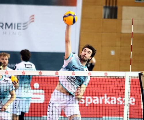 Matthew NEAVES Dueren , He Volleyball, 1 BL, 24 25, TSV Haching Muenchen vs. powervolleys Dueren, Geothermie Arena, Unterhaching, 09 03 25 Copyright: WolfgangxFehrmann