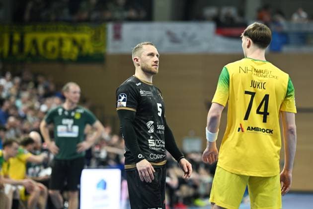 Lucas Wucherpfennig HC Elbflorenz 2006, 5 HC Elbflorenz 2006 vs VfL Eintracht Hagen, 2 Handball Bundesliga Men, Season 2024 2025, 09 03 2025 HC Elbflorenz 2006 vs VfL Eintracht Hagen, 2 Handball Bundesliga Men, Season 2024 2025, 09 03 2025 Dresden Copyright: xEibner-Pressefoto xHoepnerx EP_PHR