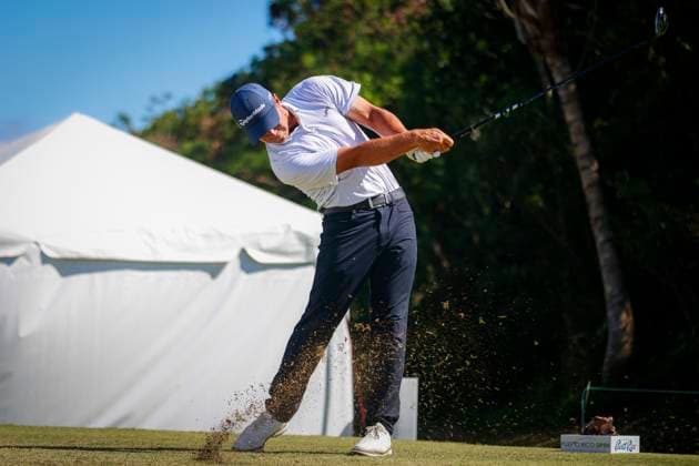 Puerto Rico Open 2025 - Final Round Karl Vilips of Australia plays a shot on the fourth hole during the final round of the Puerto Rico Open 2025 at Grand Reserve Golf Club on March 09, 2025 in Rio Grande, Puerto Rico. San Juan Puerto Rico  Copyright: xEdgardoxMedinax originalFilename:medinamillan-notitle250309_npHPm.jpg