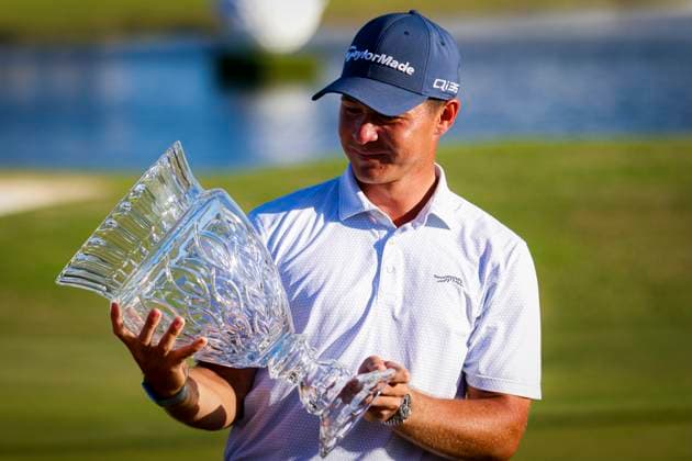 Puerto Rico Open 2025 - Final Round Karl Vilips of Australia poses with the winner s trophy after winning the Puerto Rico Open 2025 at Grand Reserve Golf Club on March 09, 2025 in Rio Grande, Puerto Rico. San Juan Puerto Rico  Copyright: xEdgardoxMedinax originalFilename:medinamillan-notitle250309_npSHN.jpg