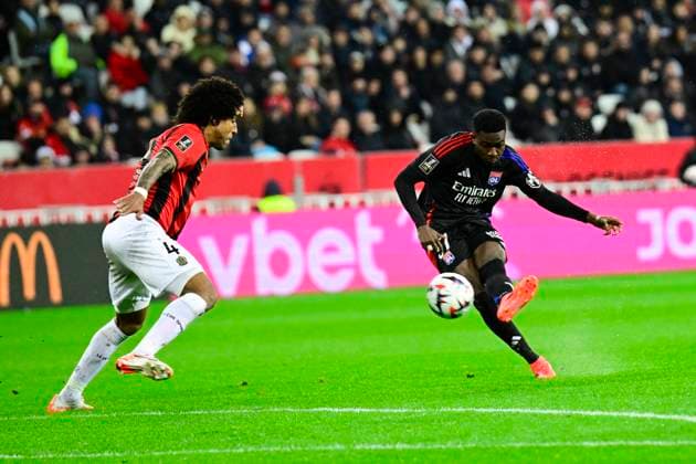 FOOTBALL : OGC Nice VS Olympique Lyonnais - Ligue 1 Mcdonald s - 09 03 2025 L OGC Nice recoit l Olympique Lyonnais dans le cadre la 25e journÃ e de Ligue 1 Mcdonald s. Ernest Nuamah (OL) NiceFrance  Copyright: xWilliamxCannarellax