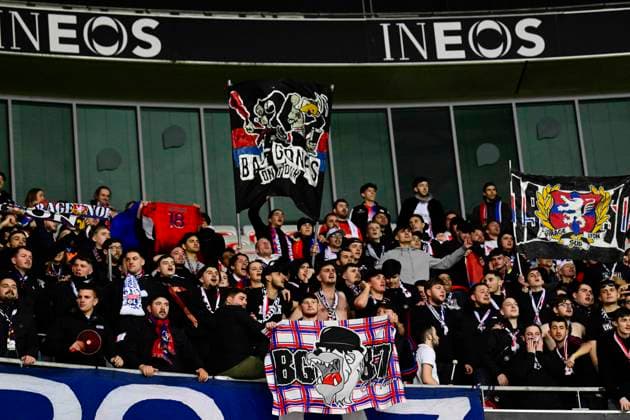 FOOTBALL : OGC Nice VS Olympique Lyonnais - Ligue 1 Mcdonald s - 09 03 2025 L OGC Nice recoit l Olympique Lyonnais dans le cadre la 25e journÃ e de Ligue 1 Mcdonald s. Supporteurs OL NiceFrance  Copyright: xWilliamxCannarellax