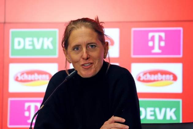 09 03 2025, xsscx, Women Football, 1 FC Köln FC Bayern München, 1 Fußball Bundesliga, 16 Spieltag, RheinEnergie STADION, Saison 2024 2025 Britta Carlson Head Coach 1 FC Köln DFB regulations prohibit any use of photographs as image sequences and or quasi video Nordrhein Westfalen Germany Nordrhein Westfalen Germany