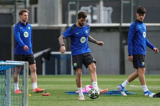 March 10, 2025, Sant Joan Despi, Barcelona, SPAIN: Inigo Martinez during the training day of FC Barcelona, Barca ahead UEFA Champions League, football match against SL Benfica at Ciudad Esportiva Joan Gamper on March 10, 2025 in Sant Joan Despi, Barcelona, Spain. Sant Joan Despi SPAIN - ZUMAa181 20250310_zaa_a181_012 Copyright: xJavierxBorregox
