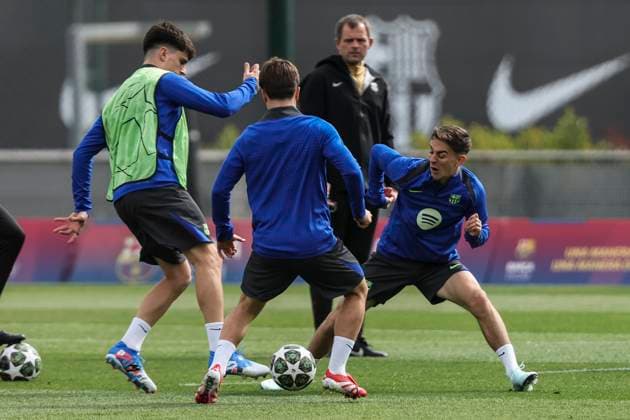 March 10, 2025, Sant Joan Despi, Barcelona, SPAIN: Pablo Martin Gavira Gavi during the training day of FC Barcelona, Barca ahead UEFA Champions League, football match against SL Benfica at Ciudad Esportiva Joan Gamper on March 10, 2025 in Sant Joan Despi, Barcelona, Spain. Sant Joan Despi SPAIN - ZUMAa181 20250310_zaa_a181_022 Copyright: xJavierxBorregox