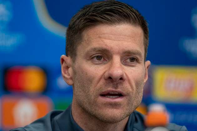 Xabi Alonso Bayer 04 Leverkusen, Coach at the press conference 10 03 2025, Press conference Bayer 04 Leverkusen before the second leg of the Champions League Bayer Leverkusen FC Bayern Munich Bundesliga, GER, Leverkusen, BayArena DFL regulations prohibit any use of photographs as image sequences and or quasi video Copyright: HMBxMedia xMarcoxBader