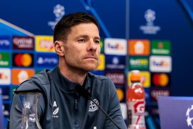 UEFA Champions League, Press conference Bayer 04 Leverkusen 10 03 2025 Xabi Alonso Head coach Bayer 04 Leverkusen during the press conference UEFA Champions League Round of 16 second leg, Press conference Bayer 04 Leverkusen before the match against FC Bayern Munich Leverkusen, BayArena on 10 03 2025 Copyright: xBEAUTIFULxSPORTS Wunderlx