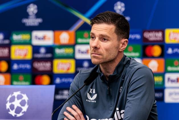 UEFA Champions League, Press conference Bayer 04 Leverkusen 10 03 2025 Xabi Alonso Head coach Bayer 04 Leverkusen during the press conference UEFA Champions League Round of 16 second leg, Press conference Bayer 04 Leverkusen before the match against FC Bayern Munich Leverkusen, BayArena on 10 03 2025 Copyright: xBEAUTIFULxSPORTS Wunderlx