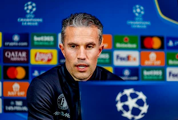 Pressconference Robin van Persie and Timon Wellenreuther of Feyenoord at the San Siro stadium for the UEFA Champions League season 2024 2025 in MILAN, Italy on 10 march 2025, photo by Marcel van Dorst EYE4images DeFodi Images