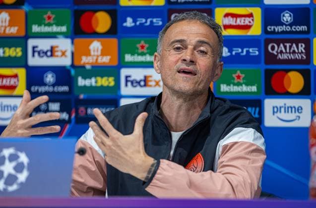 Football - UEFA Champions League - Round of 16 2nd Leg - Liverpool FC v Paris Saint-Germain - MD-1 LIVERPOOL, ENGLAND - Monday, March 10, 2025: Paris Saint-Germain s head coach Luis Enrique during a press conference, PK, Pressekonferenz at Anfield ahead of the UEFA Champions League Round of 16 2nd Leg match between Liverpool FC and Paris Saint-Germain. (Photo by David Rawcliffe Propaganda) LIVERPOOL Anfield MERSEYSIDE ENGLAND  Copyright: xDavidxRawcliffex P2025-03-10-Liverpool_PSG_MD-1-57