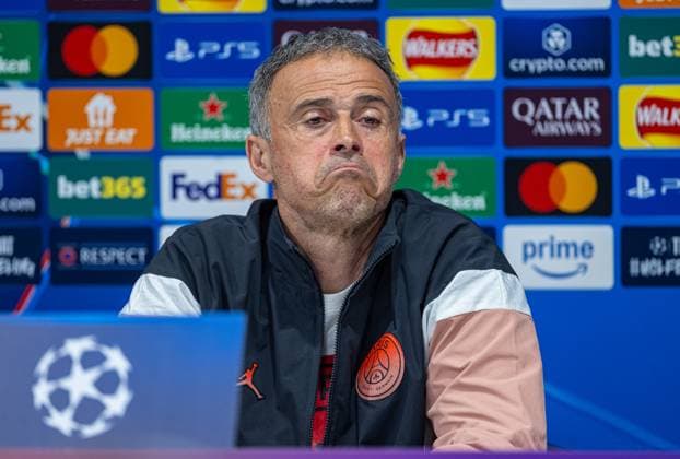 Sport Themen der Woche KW11 Sport Bilder des Tages Football - UEFA Champions League - Round of 16 2nd Leg - Liverpool FC v Paris Saint-Germain - MD-1 LIVERPOOL, ENGLAND - Monday, March 10, 2025: Paris Saint-Germain s head coach Luis Enrique during a press conference, PK, Pressekonferenz at Anfield ahead of the UEFA Champions League Round of 16 2nd Leg match between Liverpool FC and Paris Saint-Germain. (Photo by David Rawcliffe Propaganda) LIVERPOOL Anfield MERSEYSIDE ENGLAND  Copyright: xDavidxRawcliffex P2025-03-10-Liverpool_PSG_MD-1-62