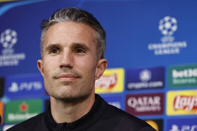 MILAN - Feyenoord coach Robin van Persie during the press conference, PK, Pressekonferenz at the San Siro stadium ahead of the return match in the Champions League eighth finals against Internazionale. ANP MAURICE VAN STEEN netherlands out - belgium out Milaan xVIxxIVx 522061282 originalFilename: 0806997316st.jpg