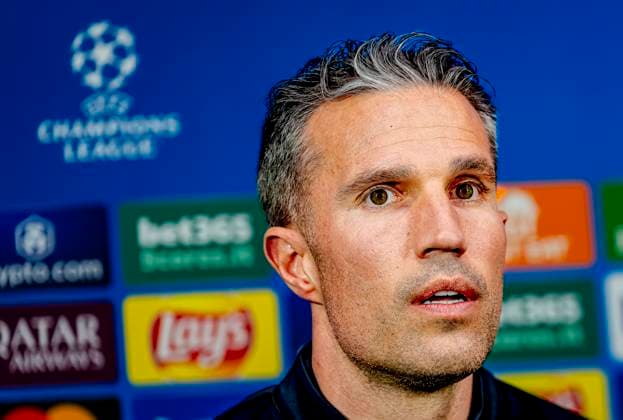 Pressconference Robin van Persie and Timon Wellenreuther of Feyenoord at the San Siro stadium for the UEFA Champions League season 2024 2025 in MILAN, Italy on 10 march 2025, photo by Marcel van Dorst EYE4images DeFodi Images