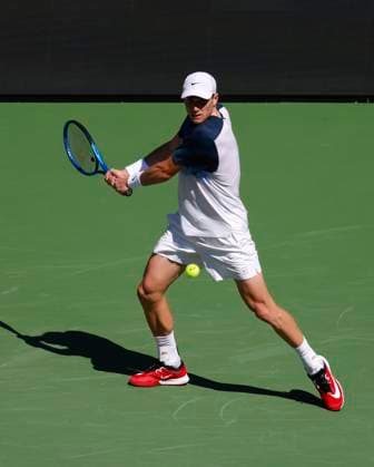 March 10, 2025 Jack Draper (GBR) returns a shot against Jenson Brooksby during the 2025 BNP Paribas Open at Indian Wells Tennis Garden in Indian Wells, California. Mandatory Photo Credit: CSM Indian Wells United States of America - ZUMAc04_ 20250310_zma_c04_015 Copyright: xCharlesxBausx