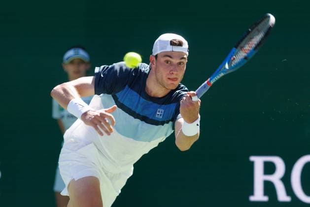 Sport Bilder des Tages March 10, 2025: Jack Draper (GBR) in action against Jenson Brooksby (USA) during their round 3 match at the BNP Paribas Open on March 10, 2025, held at the Indian Wells Tennis Garden in Indian Wells, California. Indian Wells USA - ZUMAc04_ 20250310_zma_c04_027 Copyright: xMalxTaamx