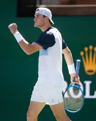 March 10, 2025: Jack Draper (GBR) reacts during his round 3 match against Jenson Brooksby (USA) at the BNP Paribas Open on March 10, 2025, held at the Indian Wells Tennis Garden in Indian Wells, California. Indian Wells USA - ZUMAc04_ 20250310_zma_c04_033 Copyright: xMalxTaamx
