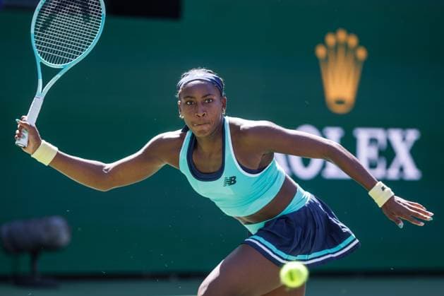 March 10, 2025: Coco Gauff (USA) in action against Maria Sakkari (GRE) during their round 3 match at the BNP Paribas Open on March 10, 2025, held at the Indian Wells Tennis Garden in Indian Wells, California. Indian Wells USA - ZUMAc04_ 20250310_zma_c04_094 Copyright: xMalxTaamx
