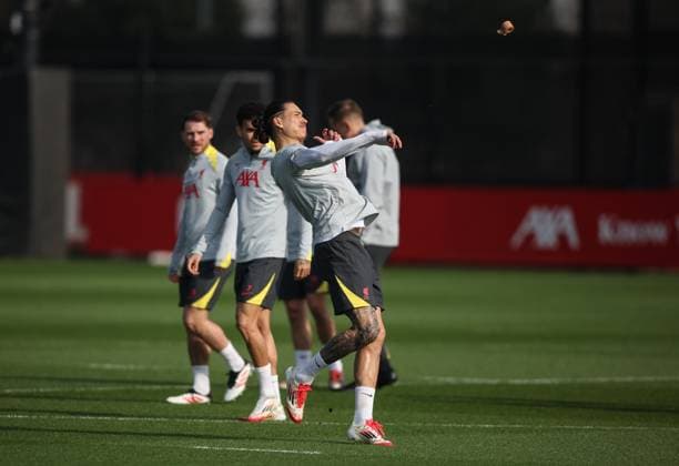 Liverpool Champions League Training 10.3.2025. Liverpool Champions League Training, Axa Training Centre, Liverpool. Darwin Nunez.  Copyright: xBradleyxOrmesherx NINTCHDBPICT000978801852