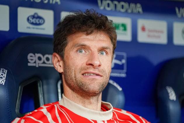 Soccer Bundesliga, Season 2024 2025, FC Bayern Munich Thomas Müller FC Bayern Munich, 25 Thomas Muller FC Bayern Munich Archive Copyright: xJOERANxSTEIINSIEKx