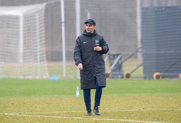 Soccer, Men, Season 2024 25, 2 Bundesliga, Hertha BSC, Training, Coach Stefan Leitl Hertha BSC , 11 03 2025, Copyright: xSebastianxRäppold MatthiasxKochx