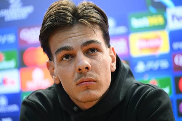 Aston Villa v Club Brugge - UEFA Champions League Media Activities 11 03 2025 BIRMINGHAM, ENGLAND - MARCH 11 : Jashari Ardon midfielder of Club Brugge talking to the press during a press conference, PK, Pressekonferenz ahead of the UEFA Champions League 2024 25 round of 16 match second leg between Aston Villa and Club Brugge on March 11, 2025 in Birmingham, England, 11 03 2025 Birmingham England  Copyright: xVincentxKalutx