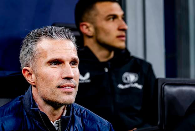 Feyenoord Rotterdam trainer Robin van Persie during the match Inter Feyenoord at the San Siro Stadium for the UEFA Champions League Round of 16 2st leg season 2024 2025 in MILAN, Italia on 11 march 2025, photo by Marcel van Dorst EYE4images DeFodi Images