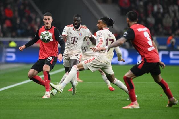 LEVERKUSEN, GERMANY - 11 MARCH, 2025: ++ - The UEFA Champions League football match between Bayer 04 Leverkusen vs FC Bayern Munich at BayArena.  Copyright: xVitaliixKliuievx