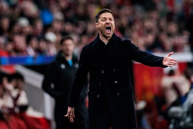 UEFA Champions League, Bayer 04 Leverkusen FC Bayern Munich 11 03 2025 Xabi Alonso head coach Bayer 04 Leverkusen yells and gesticulates UEFA Champions League round of 16 second leg, Bayer 04 Leverkusen FC Bayern Munich Leverkusen, BayArena on 11 03 2025 Copyright: xBEAUTIFULxSPORTS Wunderlx