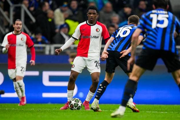 UEFA Champions League: FC Internationale Milan v Feyenoord Milan - Givairo Read of Feyenoord during the 2nd leg of the round of 16 of new format of the Champions League 2024 2025. The match is set between FC Internationale Milan and Feyenoord at Giuseppe Meazza San Siro on 11 March 2025 in Milan, Italy. Copyright: xTomxBodex