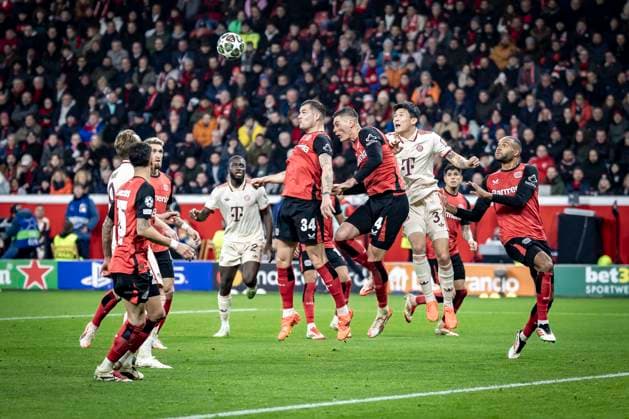 UEFA Champions League, Bayer 04 Leverkusen FC Bayern Munich 11 03 2025 Granit Xhaka Bayer 04 Leverkusen, 34 and Patrick Schick Bayer 04 Leverkusen, 14 clearing the penalty area UEFA Champions League, Bayer 04 Leverkusen FC Bayern Munich, round of 16, second leg, 11 03 2025 at BayArena in Leverkusen Copyright: xBEAUTIFULxSPORTS AxelxKohringx