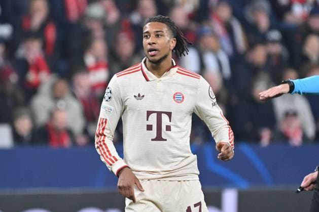 11 03 2025, xjrdrx, Football UEFA Champions League, Bayer 04 Leverkusen Bayern Munich v l Michael Olise Muenchen, 17 DFL DFB REGULATIONS PROHIBIT ANY USE OF PHOTOGRAPHS as IMAGE SEQUENCES and or QUASI VIDEO Leverkusen