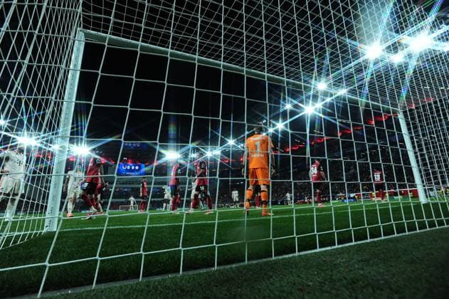 LEVERKUSEN, GERMANY - 11 MARCH, 2025: Lukas Hradecky - The UEFA Champions League football match between Bayer 04 Leverkusen vs FC Bayern Munich at BayArena.  Copyright: xVitaliixKliuievx