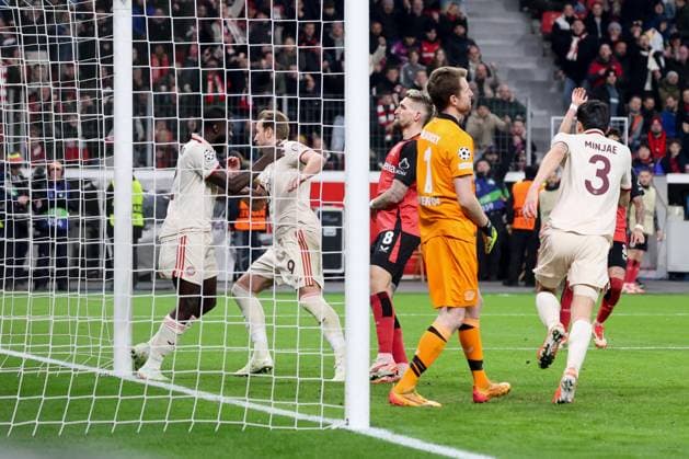 Harry Kane scores 1 0 for Bayern Muenchen 9 , GER, Bayer 04 Leverkusen FC Bayern Muenchen, Football, Champions League, round of 16, second leg, 2024 2025 season, 11 03 2025 GER, Bayer 04 Leverkusen FC Bayern Muenchen, Football, Champions League, round of 16, second leg, 2024 2025 season, 11 03 2025 BayArena Copyright: xEibner-Pressefoto JoergxNiebergax EP_JNL