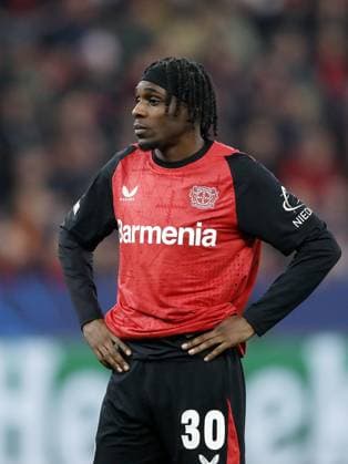 LEVERKUSEN - Jeremie Frimpong of Bayer 04 Leverkusen during the UEFA Champions League match between Bayer 04 Leverkusen and FC Bayern Munich at the Bay Arena on March 11, 2025 in Leverkusen, Germany. ANP Hollandse Hoogte Bart Stoutjesdijk UEFA Champions League 2024 25 Round of 16 Second Leg 2024 25 xVIxANPxSportx xBartxStoutjesdijkxIVx 522147231 originalFilename: 522147231.jpg