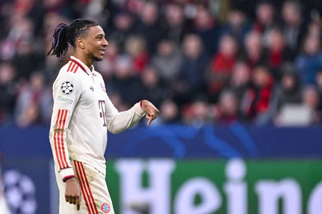 11 03 2025, Football UEFA Champions League 2024 2025, Round of 16, Bayer 04 Leverkusen FC Bayern München, in the BayArena, Michael Olise FC Bayern München DFL and DFB regulations prohibit any use of photographs as image sequences and or quasi video