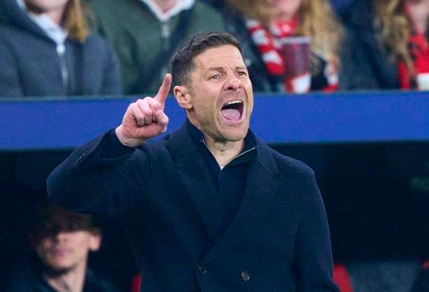 Xabi Alonso, Trainer, headcoach teammanager Leverkusen in the round of 16 second leg match BAYER 04 LEVERKUSEN - FC BAYERN MUENCHEN of football UEFA Champions League in season 2024 2025 in Leverkusen, Mar 11, 2025 , FCB, x.Spieltag, München