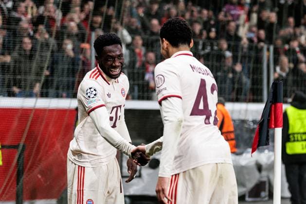 UEFA Champions League, Bayer 04 Leverkusen FC Bayern München 11 03 2025 Alphonso Davies FC Bayern München, 19 Jamal Musiala FC Bayern München, 42 UEFA Champions League round of 16 second leg, Bayer 04 Leverkusen FC Bayern München Leverkusen, BayArena on 11 03 2025 Copyright: xBEAUTIFULxSPORTS Wunderlx