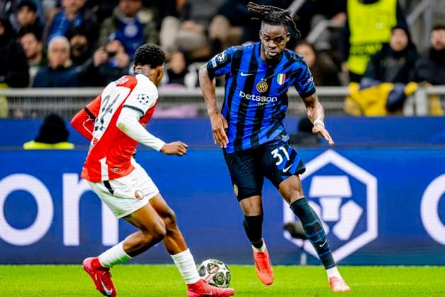 FC Internazionale Milan defender Yann Bisseck during the match Inter Feyenoord at the San Siro Stadium for the UEFA Champions League Round of 16 2st leg season 2024 2025 in MILAN, Italia on 11 march 2025, photo by Marcel van Dorst EYE4images DeFodi Images